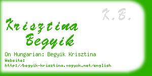 krisztina begyik business card